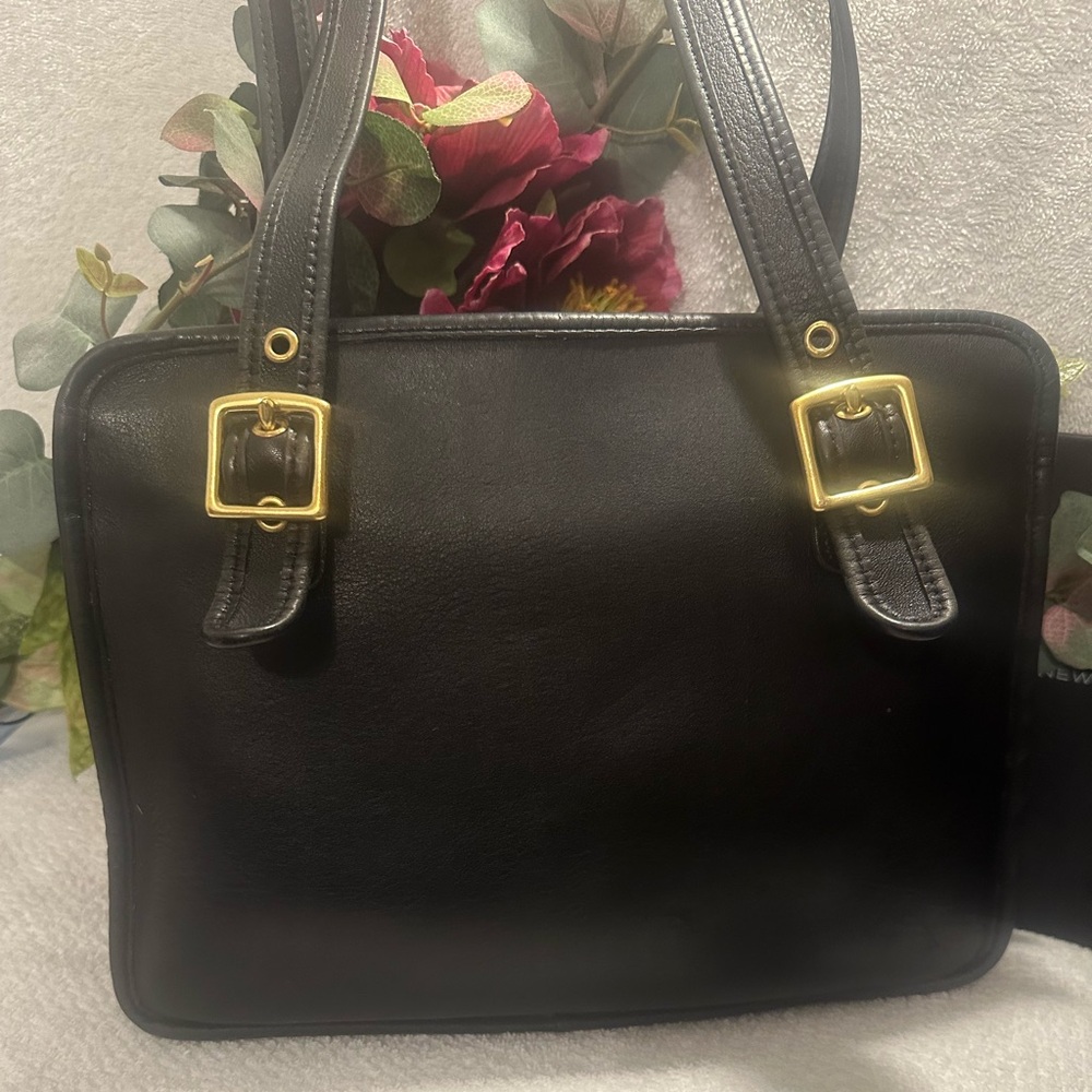 Vintage Coach legacy Black Leather tote